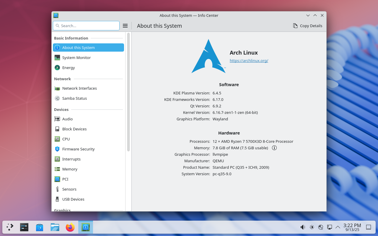Post-install screenshot.