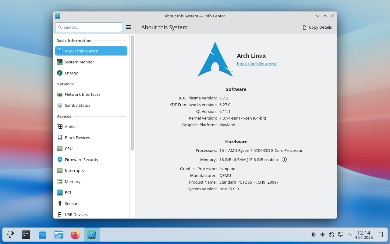 Post-install screenshot.